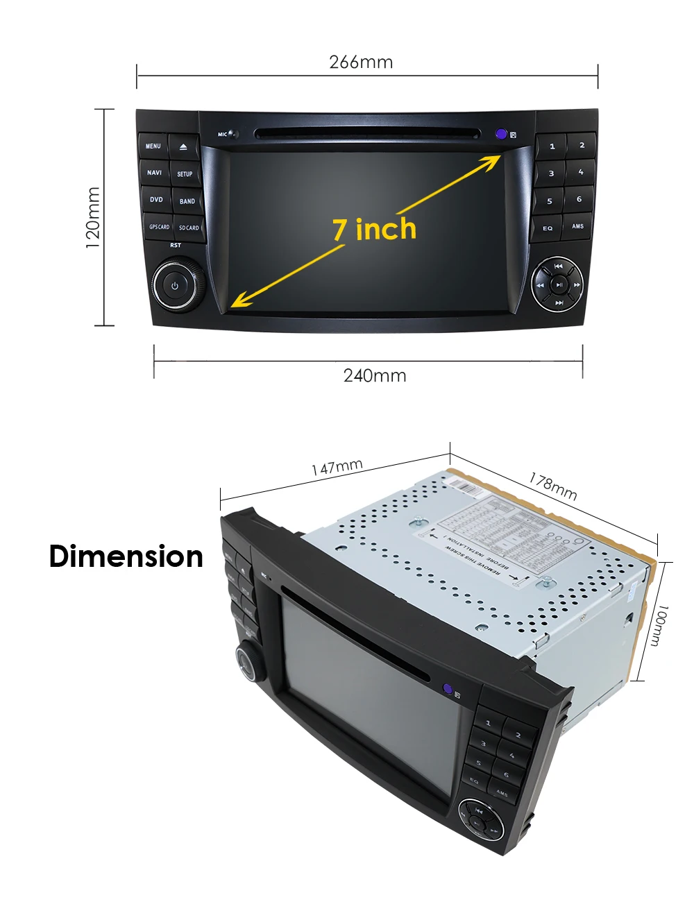2Din автомобильный мультимедийный плеер Автомобильный DVD GPS для Mercedes/Benz/E