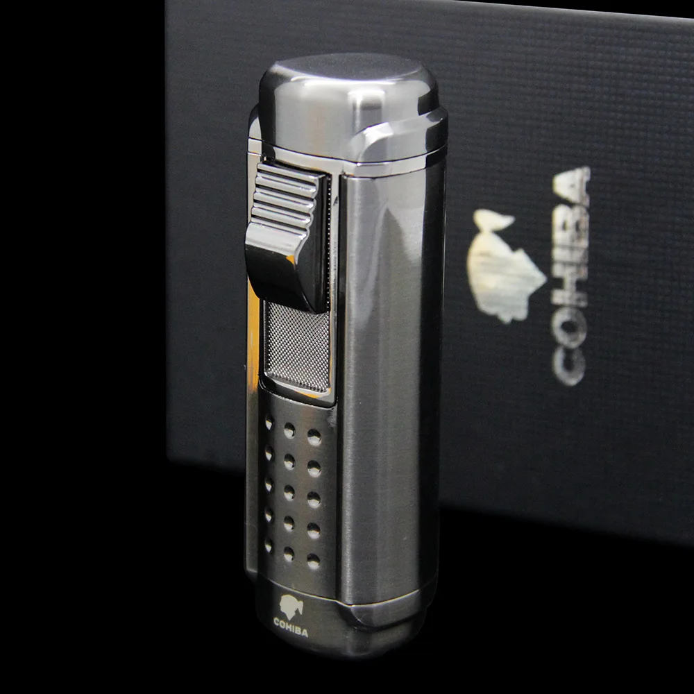 COHIBA Черный насекомое 4 факел пламя сигарета зажигалка с дырокол для сигар|cigars