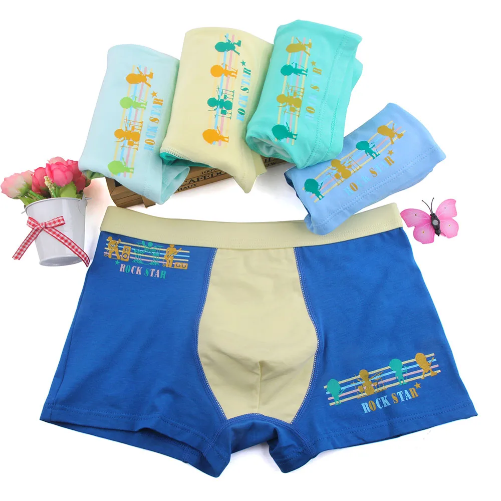 

5pcs/lot Cartoon 8-14T 95% Solid Color Boy Panties Cotton Children Breathable Underwears Boxer Panties For Boys Kids Shorts Pant