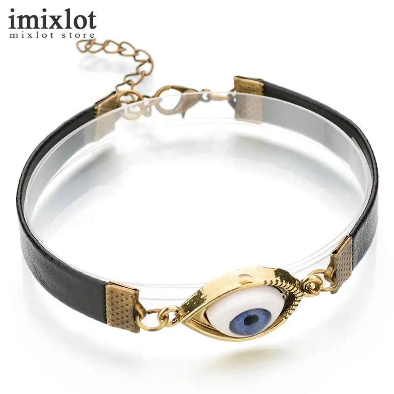Imixlot Evil Eye Charm Bracelet Vintage Leather Bracelets Bangles For Women Pulseira Jewelry Bijoux | Украшения и аксессуары