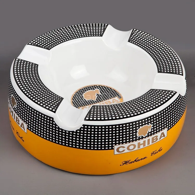 Портативная Сигара Пепельница Cohiba креативный мини открытый домашний декор для стола Классический круглый роскошный керамическая пепельница