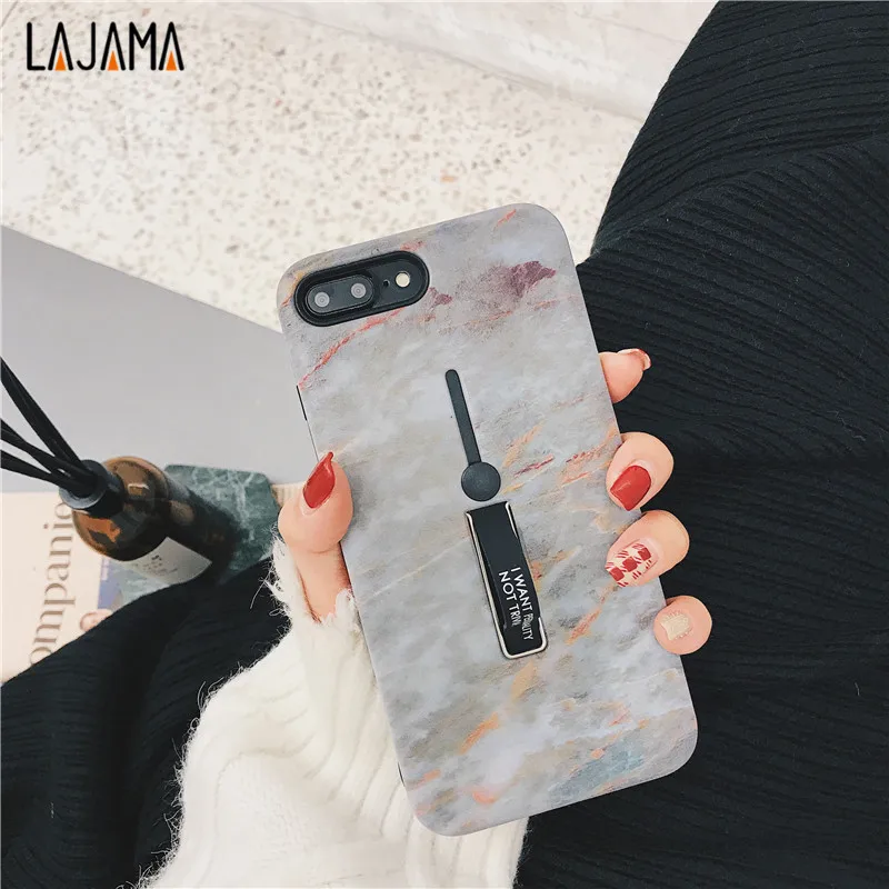 For iphone 6s 6 7/8 PLUS Fashion Marble silicon Ring Phone Case x Hide Stand Holder Cover |