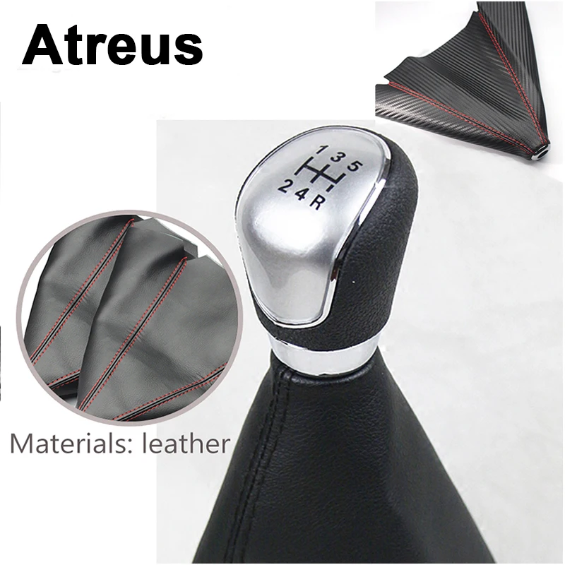 Atreus для VW polo passat b5 b6 Mazda Toyota corolla Ford focus 2 автомобиль из углеродного волокна натуральная кожа рычаг передач Пылезащитная крышка