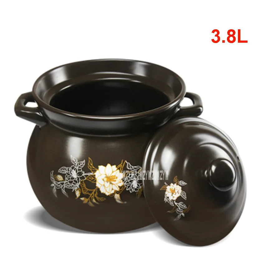 reddish brown large Новая горячая домашняя кастрюля для здоровья, суп, кастрюля для тушения, Песочная кастрюля, суп, горшочек, жаростойкие кастрюли с высокой температурой, TB-5L - Цвет: reddish brown large