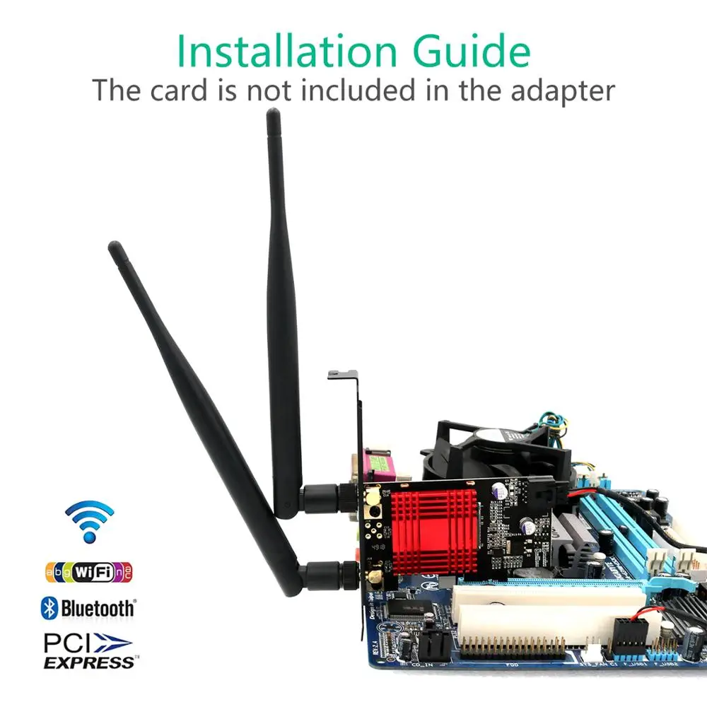 Сетевая карта PCIE M.2 Wi Fi адаптер 5 ГГц стандартная беспроводная PCI Express Bluetooth AC 9260 M2