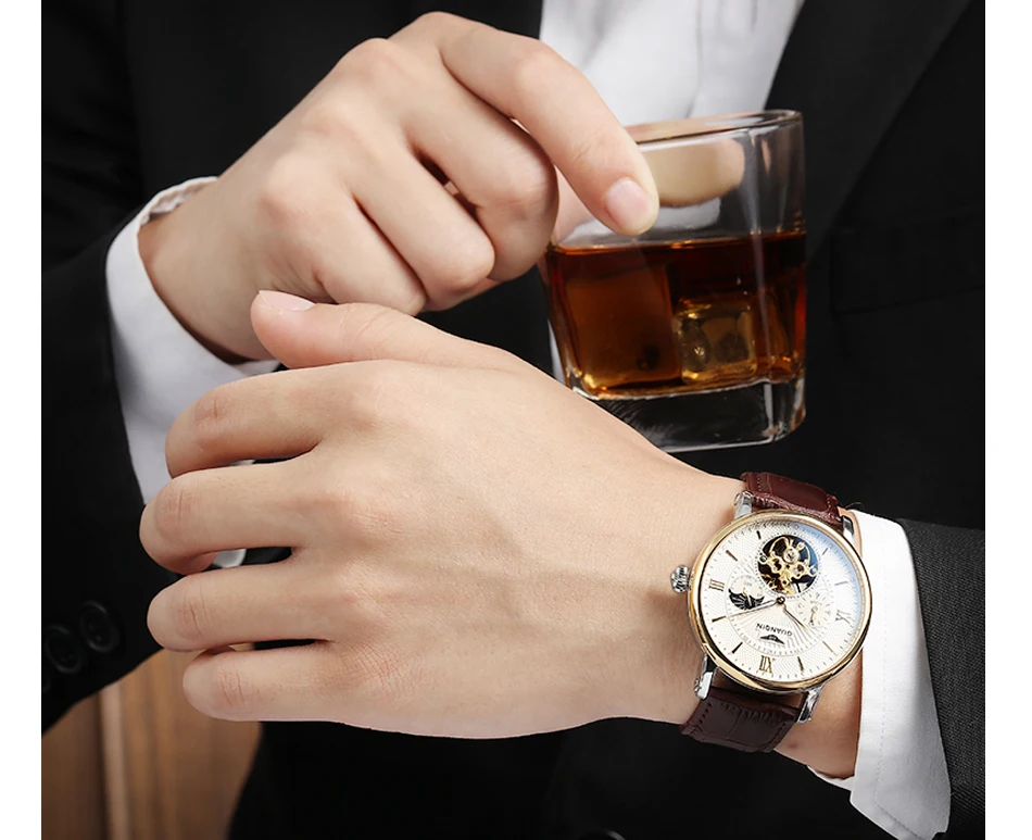 Relogio masculino GUANQIN мужские часы люксовый бренд Tourbillon Скелет автоматические часы мужские спортивные кожаные механические наручные часы