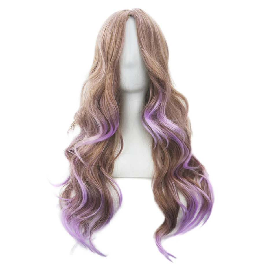 Женский парик для косплея Soowee из искусственных волос коричнево розового цвета с
