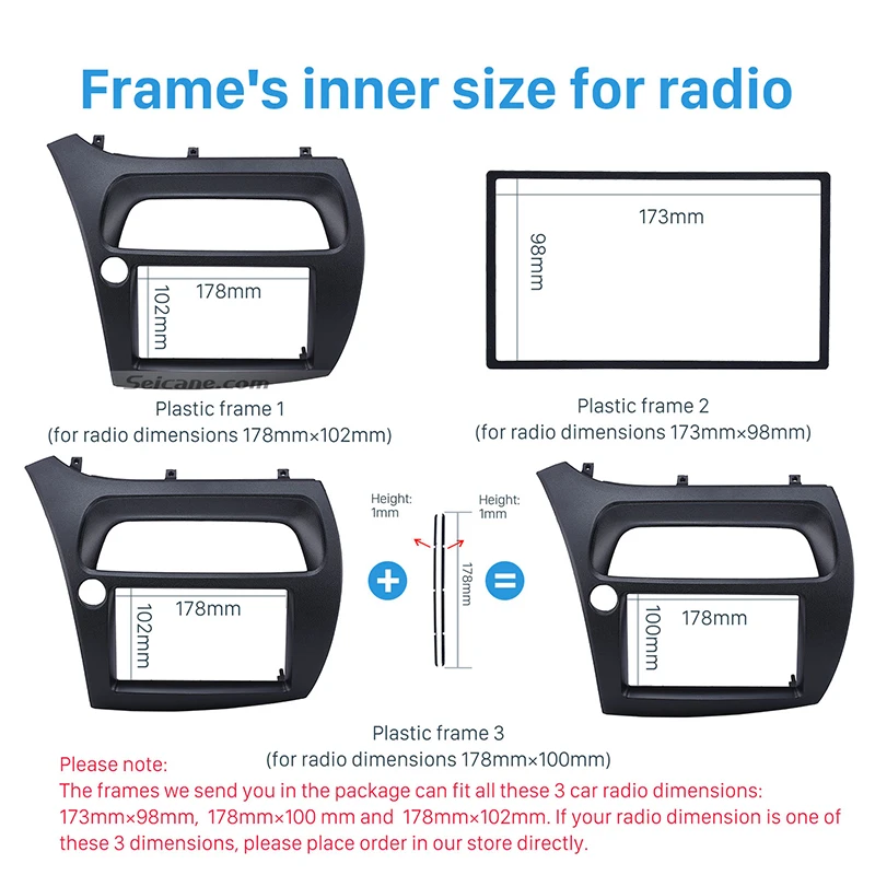 Автомобильная фасция Seicane Double Din для Honda Civic хэтчбек 2005 2011 радио DVD стерео панель - Фото №1