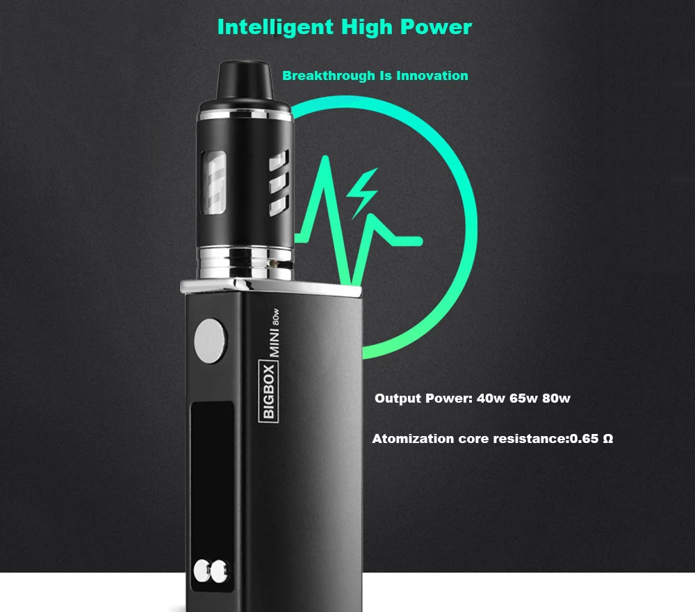 Электронная сигарета BIGBOX 80 Вт регулируемый Vape Mod Box Kit 2200 мАч батарея 3 мл бак 0.5ом распылитель катушки дыма испаритель