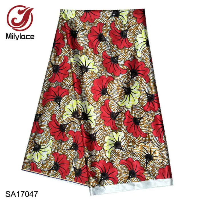 color 2 Milylace Горячая Африканский цифровой печатный воск узор атласная ткань модный воск узор дизайн атласная ткань SA17049 - Цвет: color 2