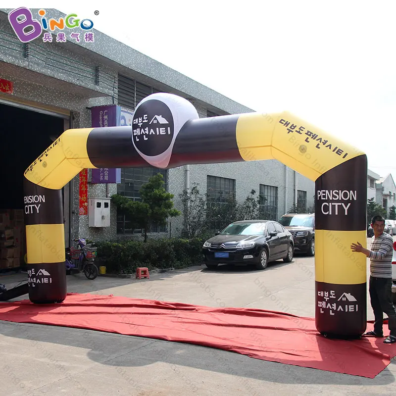 Customized 6x3 meters inflatable printing arch promotional yellow and black airblown archway with LOGO toys | Игрушки и хобби