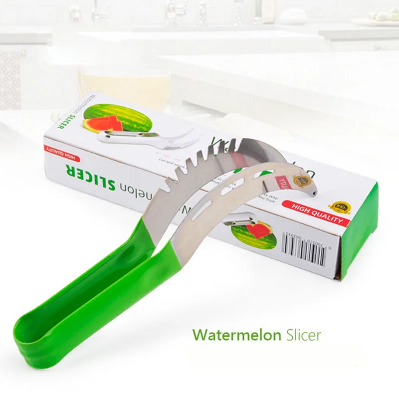 Творческий Пластиковые Ручки Арбуз Slicer Нож Канталупа Splitter Фрукты Резак Щипцы
