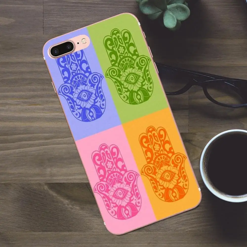 Хенна Хамса рука Фатимы Мэри Ом мягкий дизайн для Apple iPhone 4 5 5C SE 6 6S 7 8 Plus X Galaxy A3 A5 J1 J2
