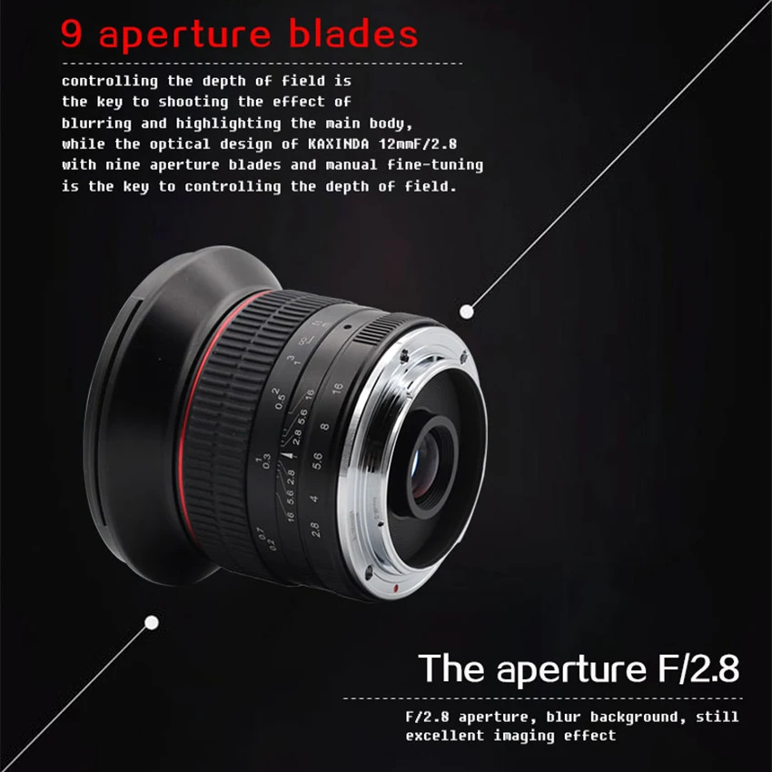 KAXINDA 12 мм/F2.8 Широкоугольный Micro m4/3 одиночный объектив для olimpus Nikon Canon EOS-M Fuji