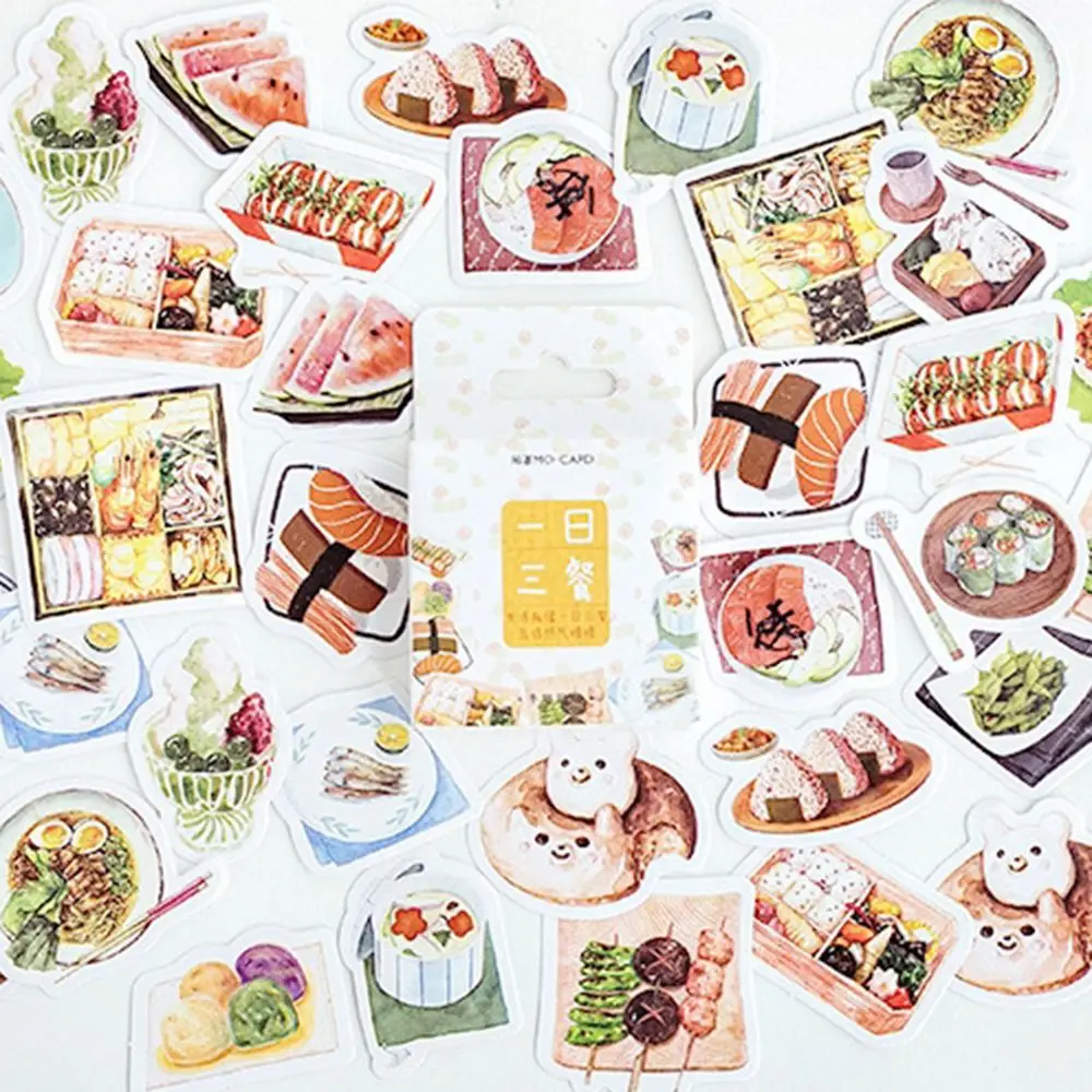 DIY наклейки с изображением вкусной еды суши блюд клейкие мультяшный дневник