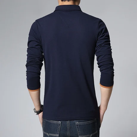 T102 # 2015 Hitz men's long-sleeved T-shirt lapel | Мужская одежда