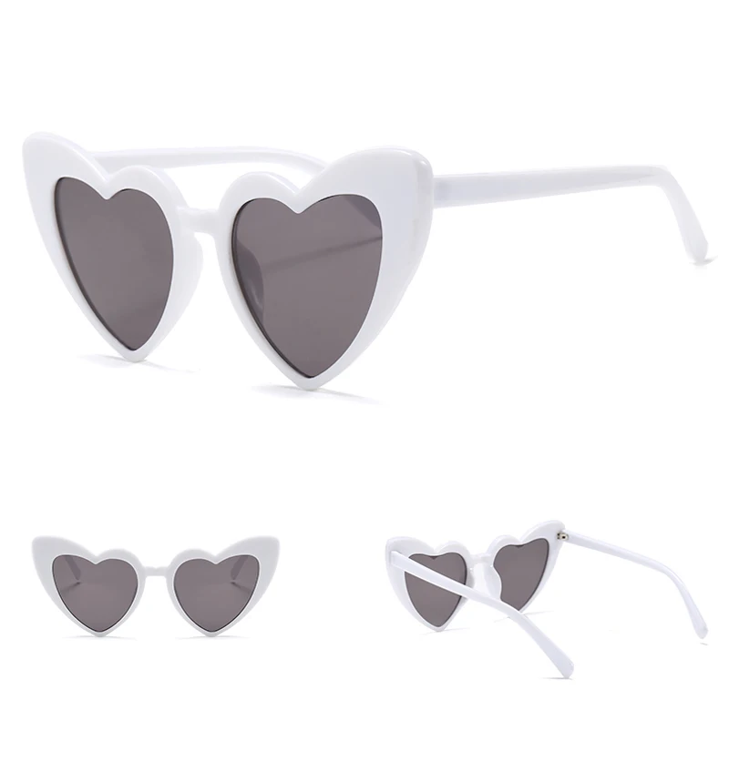 Женские солнцезащитные очки Peekaboo love heart, кошачий глаз, винтажные, рождественский подарок, черные, розовые, красные, в форме сердца, солнцезащитные очки для женщин, uv400