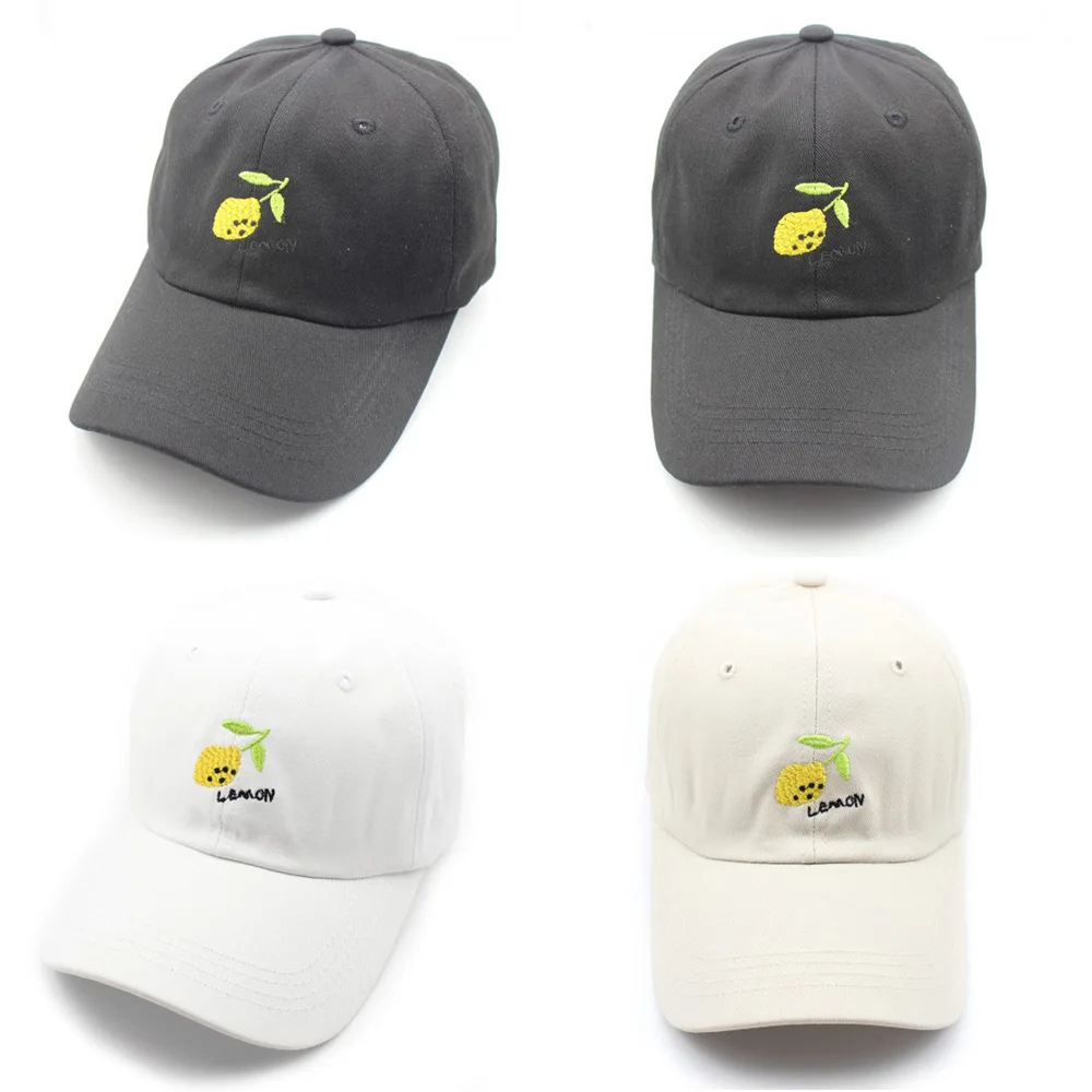 

Women Men Hip Hop Snapback Baseball Cap Embroidery Fruit Lemon Cartoon Casual Sun Dancing Sport Visor Hat Dad Caps Adjustable