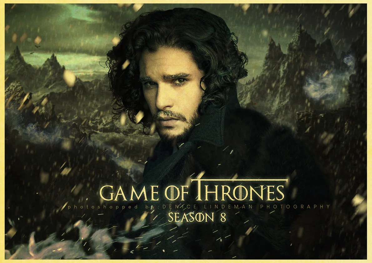 Игра трона GOT Сезон 8 Джон Сноу постер фильмов в стиле винтаж для дома гостиной спальни настенный Декор печатная Картина Настенная живопись