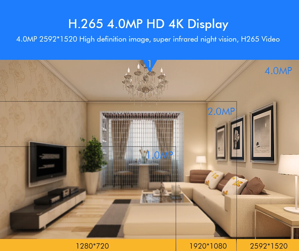 Techage H.265 4.0MP HD безопасности POE IP камера Крытый Открытый ИК Onvif P2P 2,8-12 мм варифокальный зум объектив CCTV камера видеонаблюдения