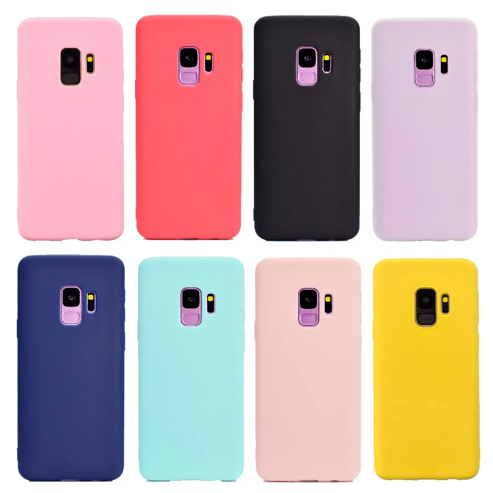 Цветной силиконовый матовый чехол из ТПУ для Samsung Galaxy S9 S8 Plus задняя крышка Note 8 S6 S7