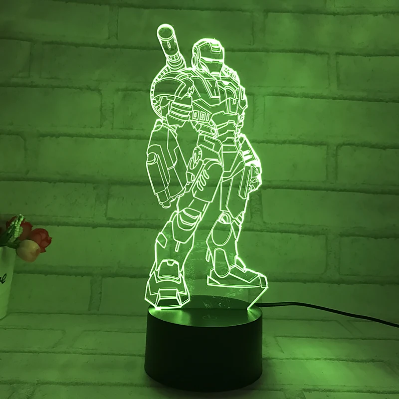 HAIXIANG красочный Железный человек 3D настольная лампа Luminaria светодиодные ночники