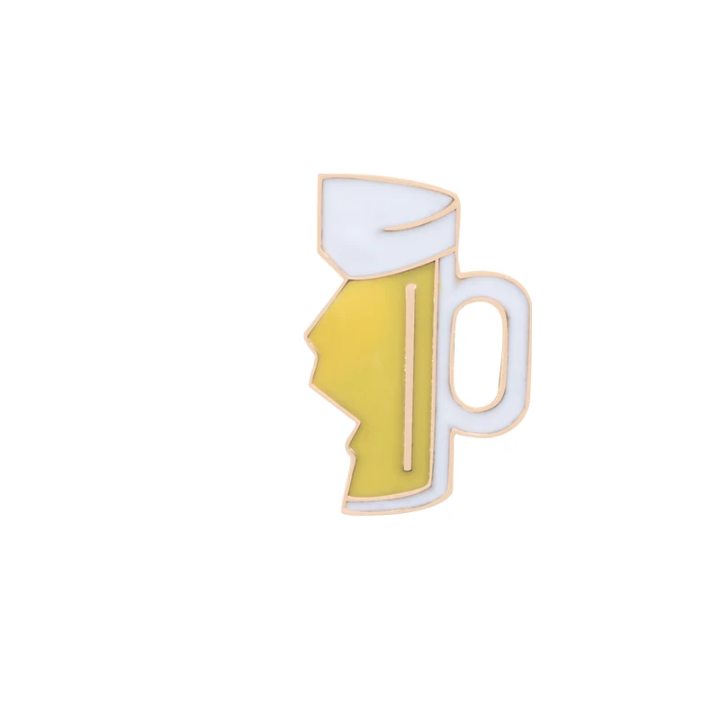 1pc Cup 2 шт./компл. Brocken Сердце эмали штырь креативные бутылки вина чашка брошь в виде пиццы Для женщин Для мужчин Куртки Нагрудный значок для влюбленных ювелирные изделия - Окраска металла: 1pc Cup