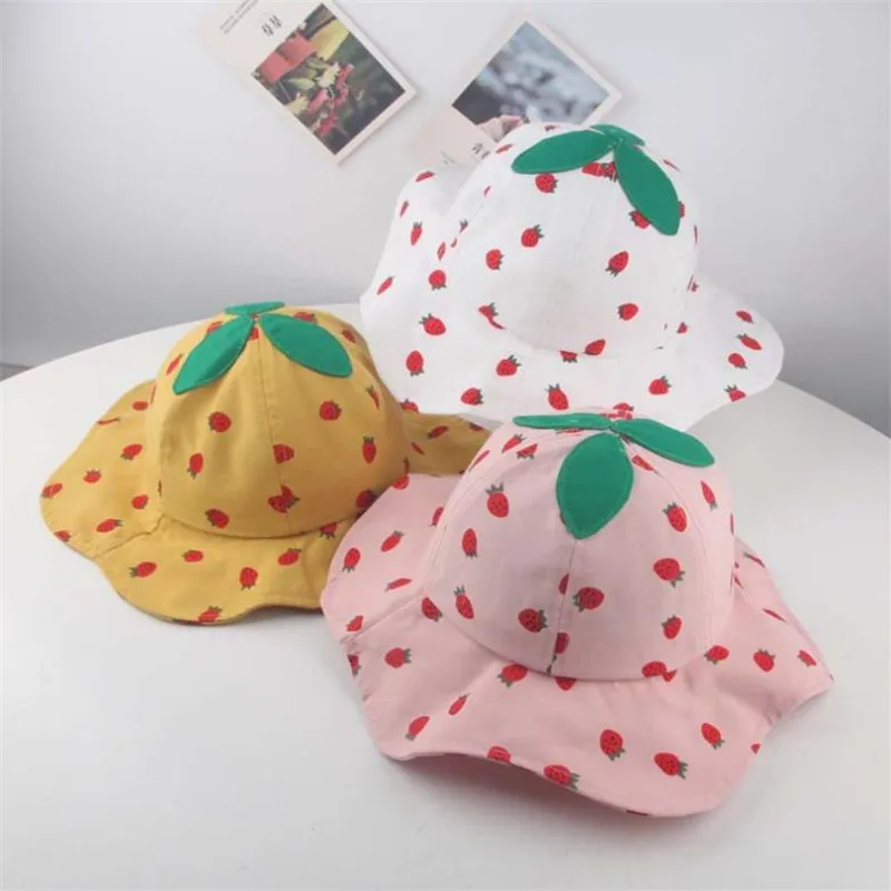Дети Мультфильм клубника Рыбацкая шляпа козырек фото реквизит косплей одежда