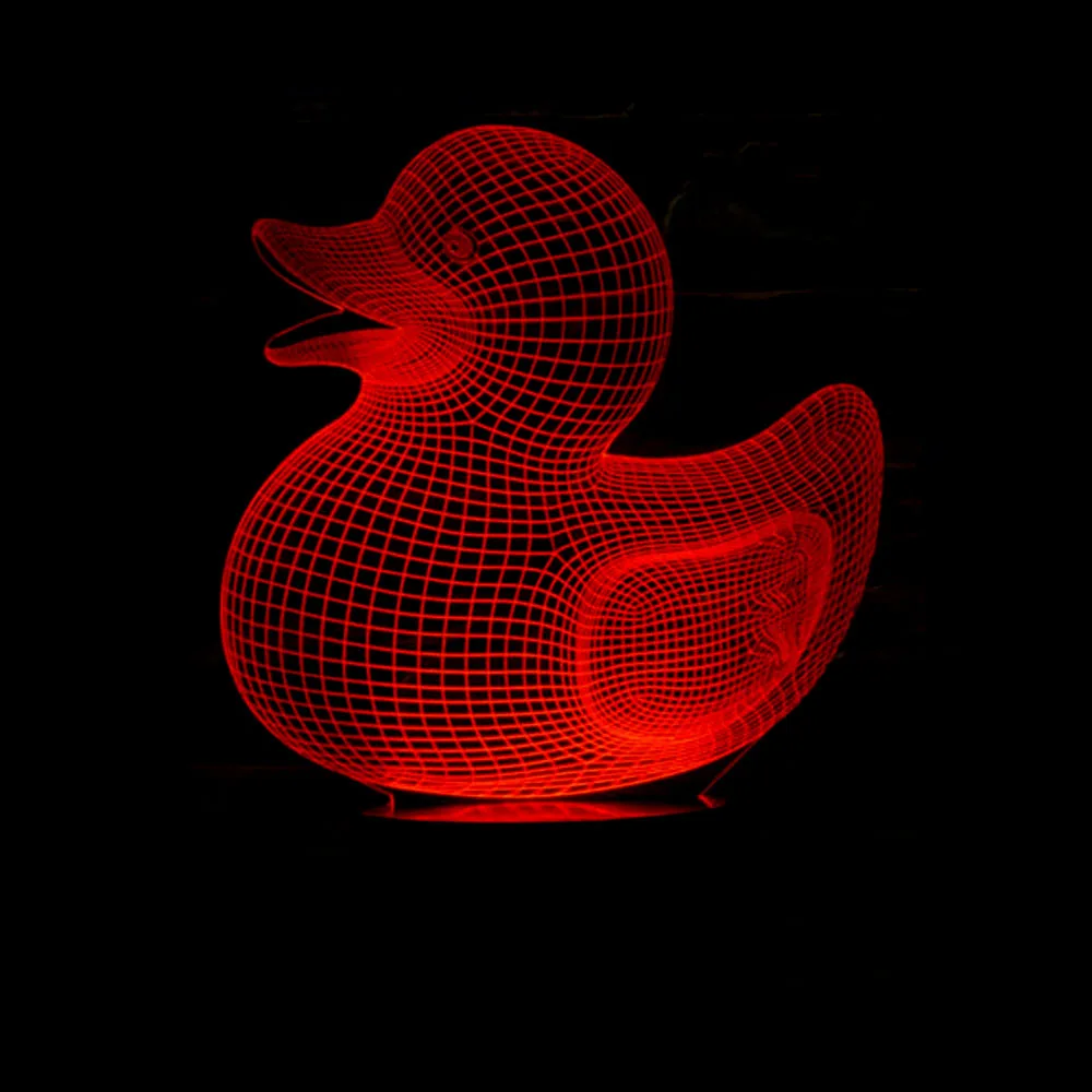 1 шт Акриловые Пластик светодиодный Цвет изменение светильник в виде утки