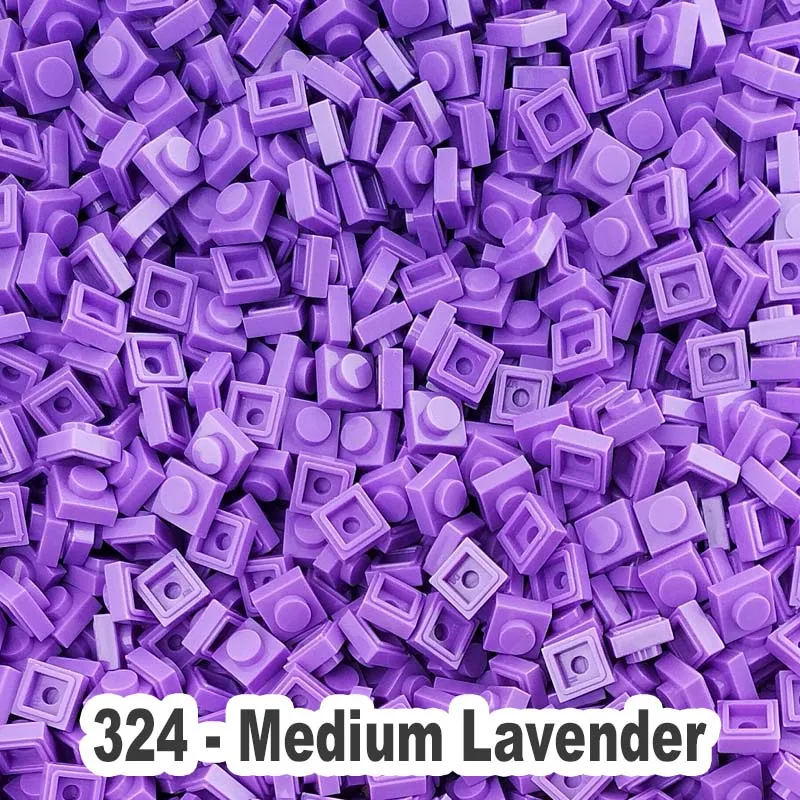 324 Medium Lavender 3000 шт./лот, обучающая игрушка, пластиковые маленькие строительные блоки, аксессуары для кирпича, 1X1 пластина, 45 цветов, пиксель, игрушки для детей - Цвет: 324 Medium Lavender