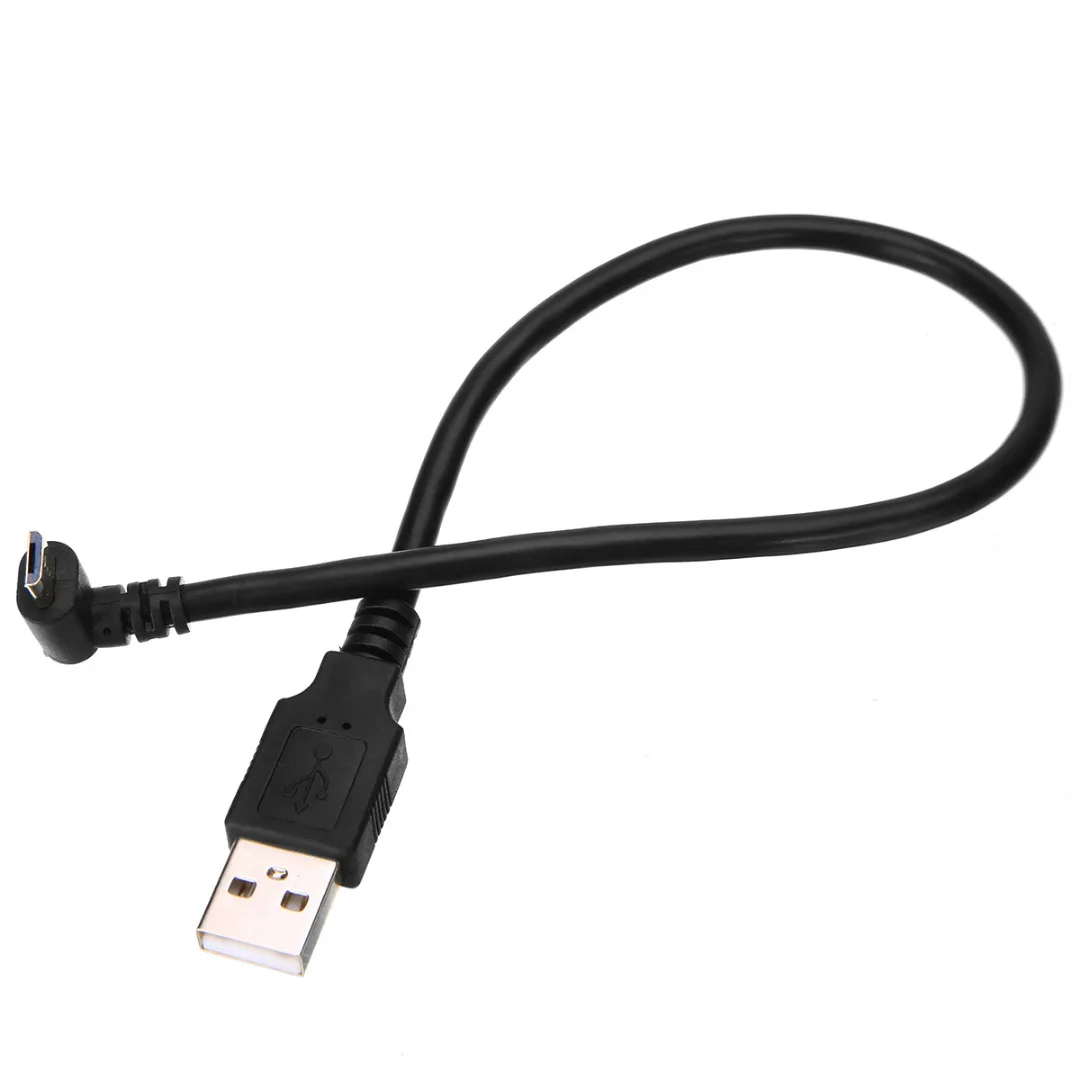 Вверх/вниз/влево/вправо Тип USB кабель для передачи данных разъем провода 30 см USB 2,0 A папа влево вправо 90 градусов Угол Micro Usb кабель Шнур
