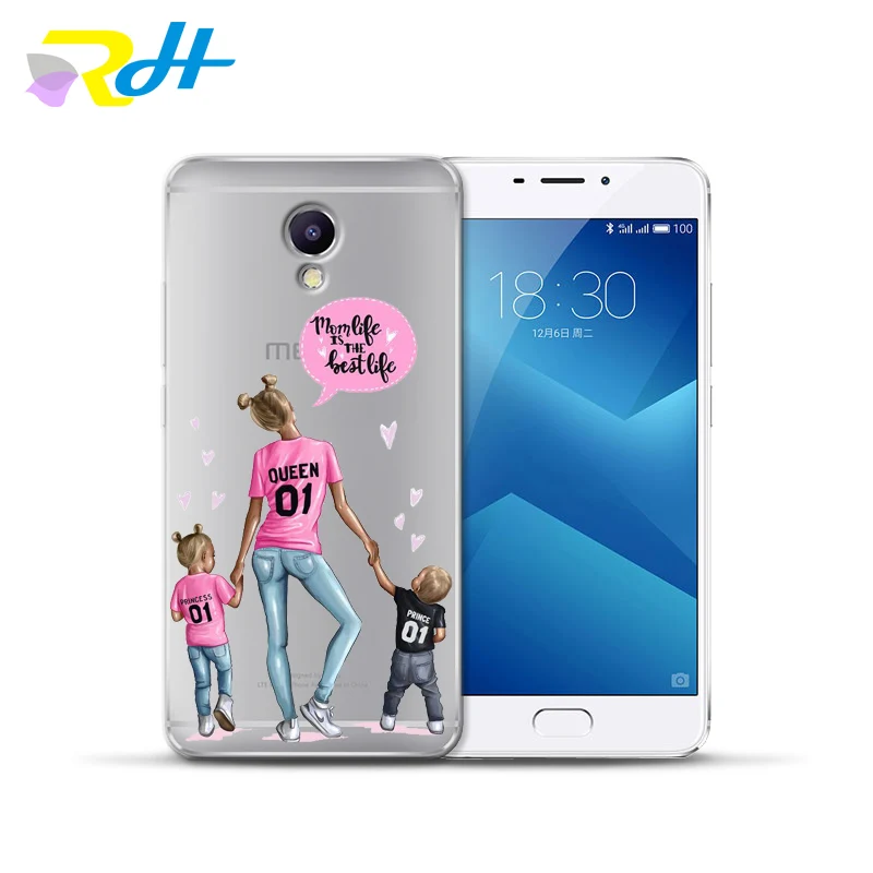 Coque Etui For Meizu U10 U20 M5 Note M5C M3C Pro 6 M3S Max M5S M6 M3 Case for Fashion Black Brown Hair Baby Mom Cover | Мобильные