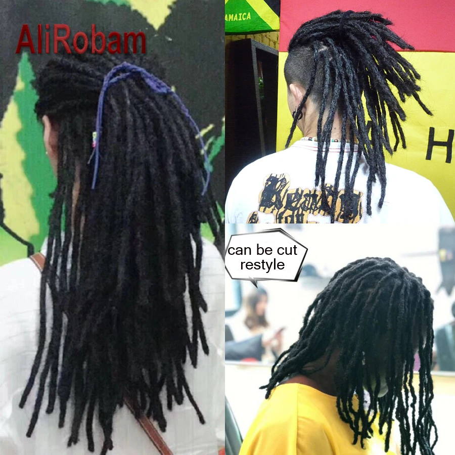 AliRobam 20 дюймов длинные дреды ручной работы черные синтетические косички для