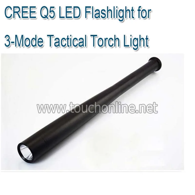 

Aluminum Alloy Baseball CREE Q5 LED Flashlight for Self-Defense 3-Mode Tactical Torch Light