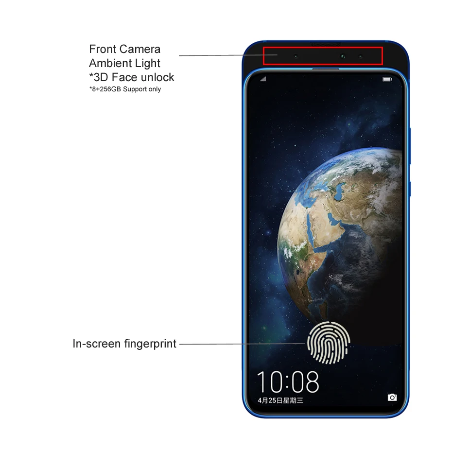 Honor Magic 2 мобильный телефон NFC на экране отпечаток пальца 40 Вт Быстрая зарядка 3D