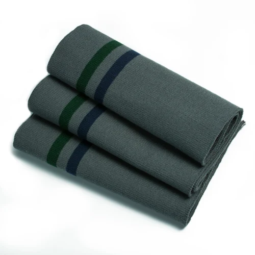Gray blue green Тонкая полоса хлопок стрейч вязать вырез манжеты пояс ребра отделка свитер ткань для свитера бейсбол одежда аксессуары - Цвет: Gray blue green