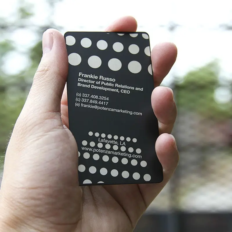 Ceny Głupi Czarny Metalowy Na Kartę Czarny Metalowy Wizytownik Kreatywna Produkcja Wysokiej Jakości Metalowa Wizytówka