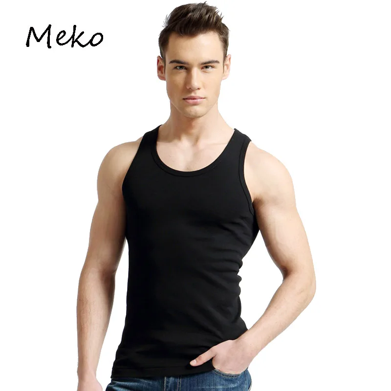 Мужская Облегающая майка топ для фитнеса эластичная Повседневная дышащая