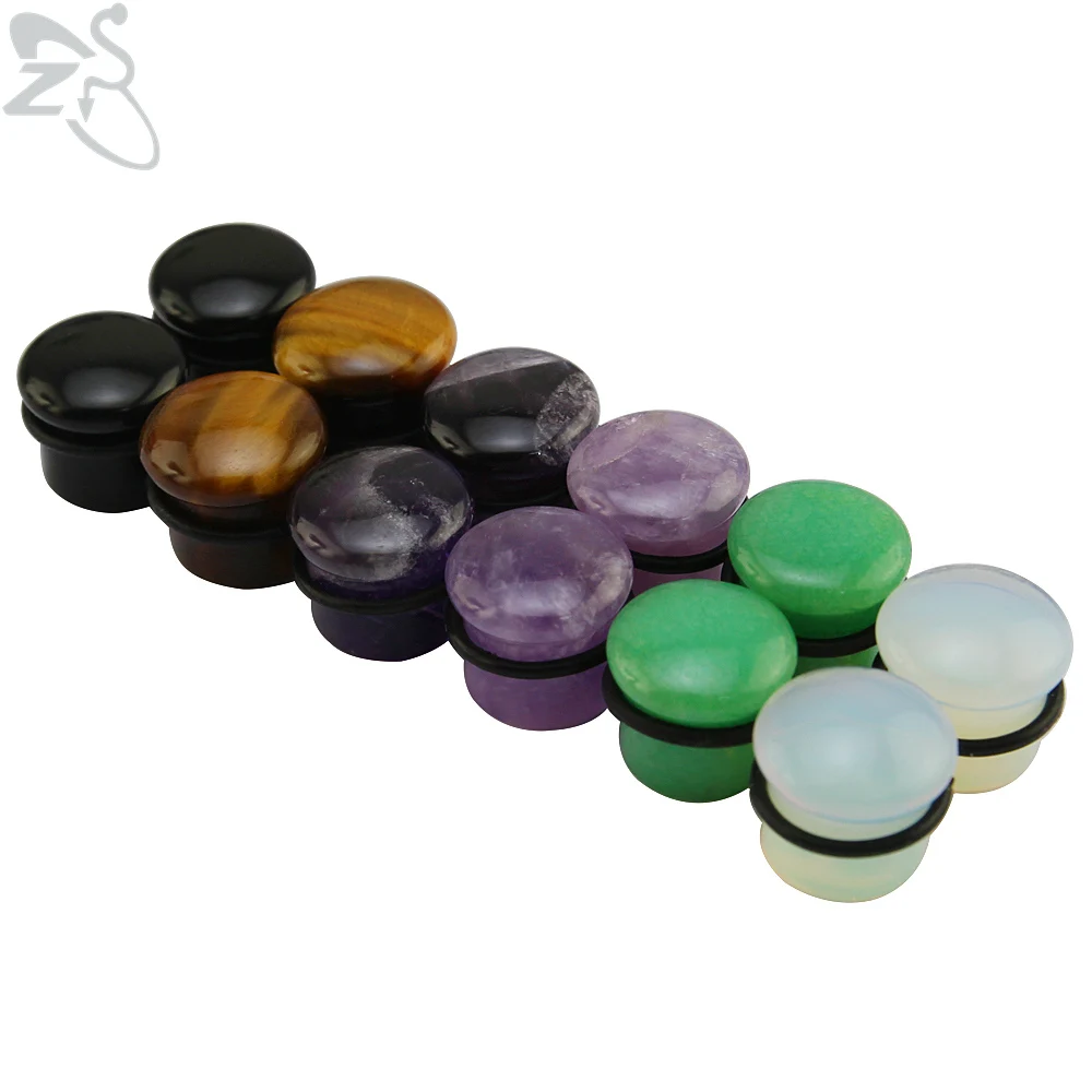 

Natural Color Stone Ear Plugs and Tunnels for Men Trendy Stone Ear Gauges Tunnels Plugs Fashion Body Piercing Jewelry