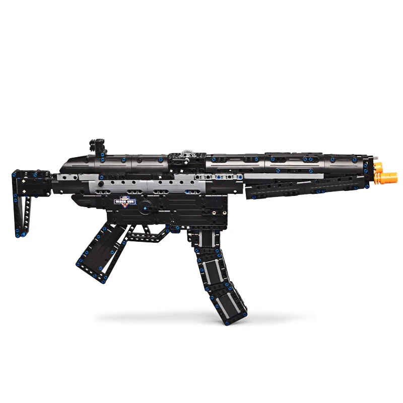 Современный конструктор военное оружие строительный блок Резиновая лента MP5