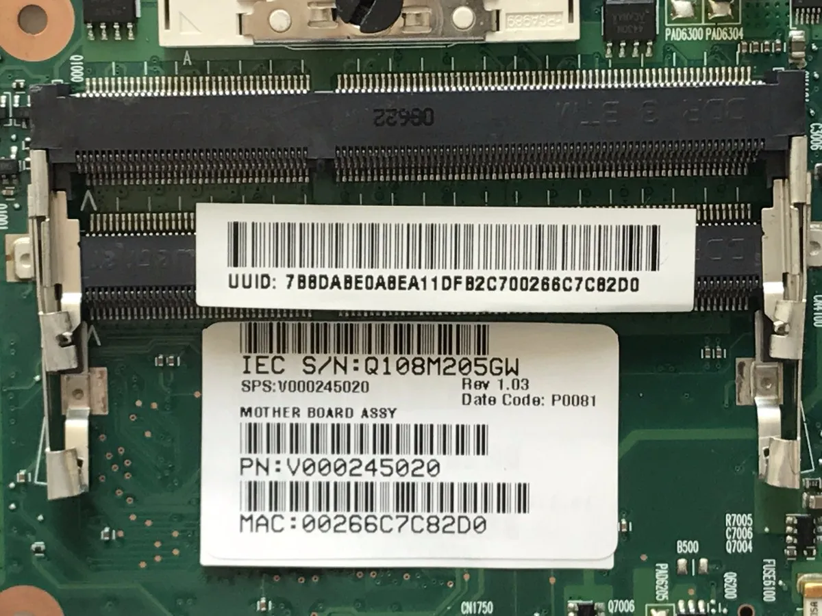 Высококачественная материнская плата V000245020 для ноутбука Toshiba Satellite L630 6050A2338501-MB-A02