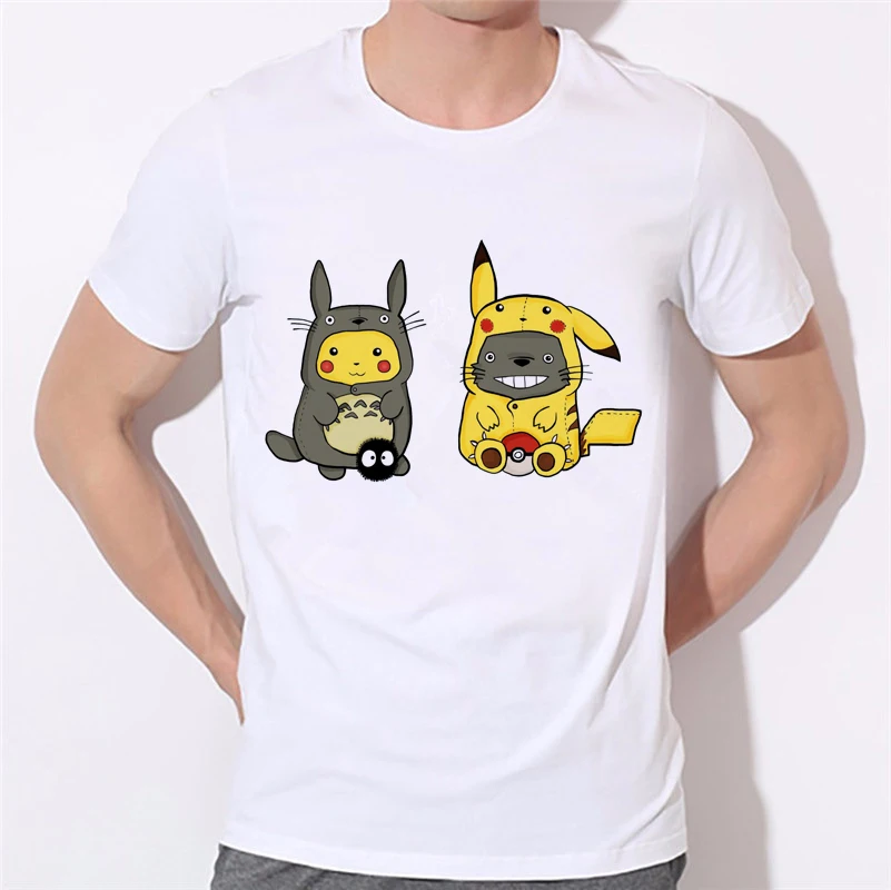 Новое поступление 2020 Мужская футболка Тоторо Digimon забавный графический дизайн