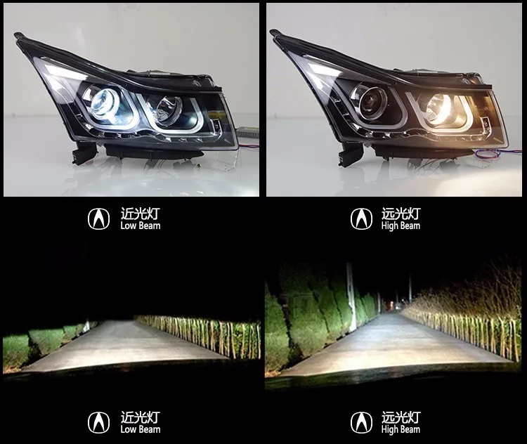 KOWELL автомобильный Стайлинг для Cruze 2009 2010- фары douleu Angel Eye светодиодный DRL Объектив двойной луч H7 HID Xenon автомобильные аксессуары