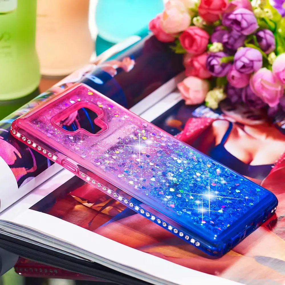 Блестящий Мягкий Футляр для Samsung S8 S9 A5 2017 A6 Plus Note 9 J3 J7 прозрачный чехол телефона |