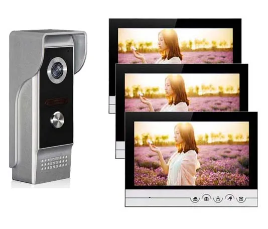 

XINSILU Intercom Doorbell Home Security System 9"Color Video Door Phone Touch Key Monitor w/t SD Card Slot IR HD Camera 1V3