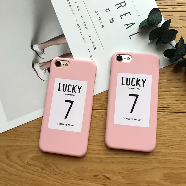 Розовый чехол для телефона с надписью lucky letters iphone 7 чехлы милым номером ультра
