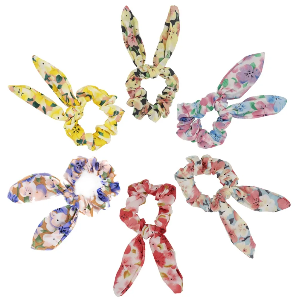 Женские резинки для волос с цветами вишни и кроличьими ушками девочек аксессуары
