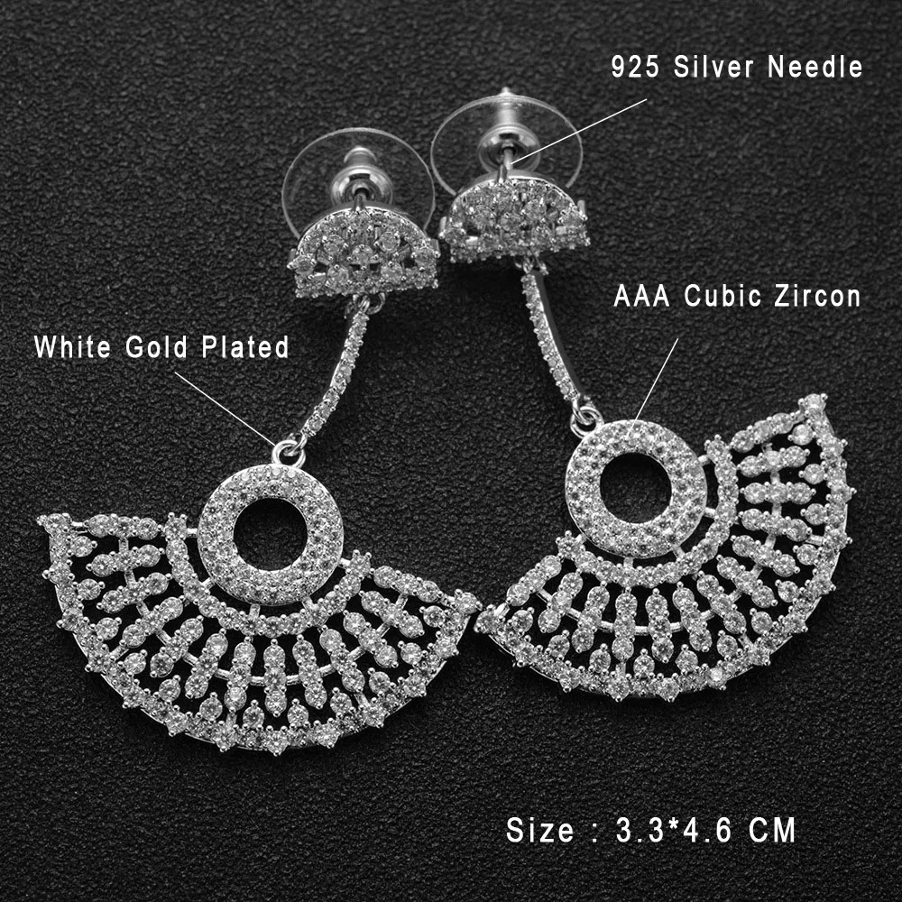 Новое Прибытие Мода Exaggerate Мотаться Серьги Для Женщин Белый Позолоченный