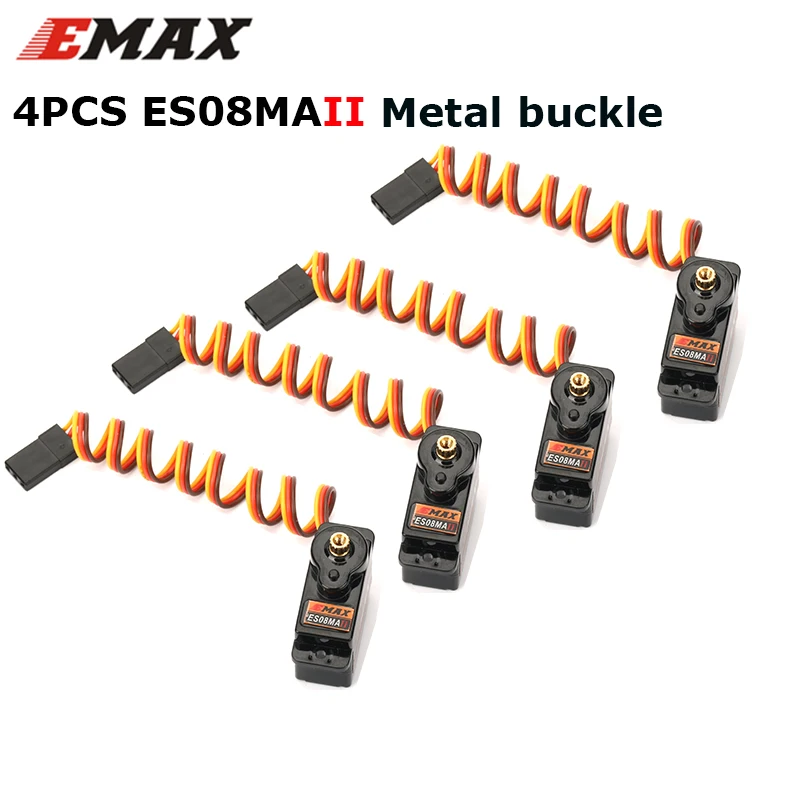4 шт. оригинальный EMAX ES08MA II Mini металлическая Шестерня Аналоговый сервопривод