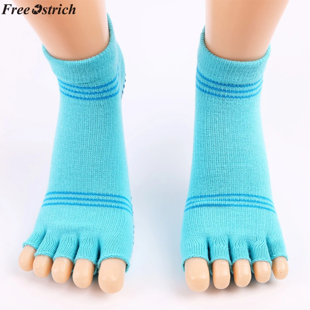 Бесплатная Страусиные женские зимние носки в полоску с открытым носком